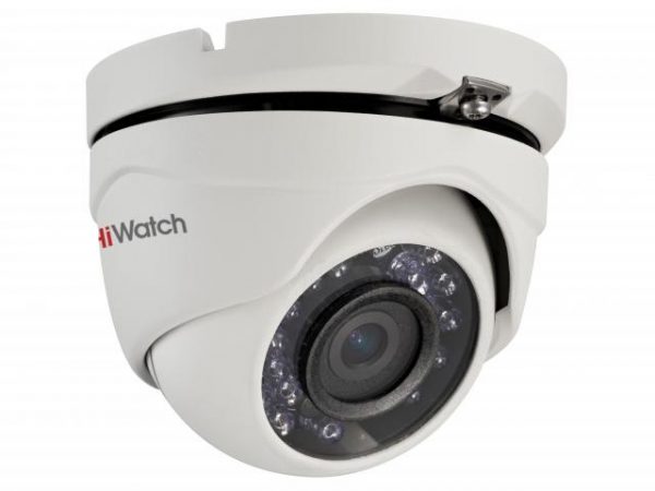 Купольная уличная HD-TVI видеокамера HiWatch DS-T203 с ИК-подсветкой